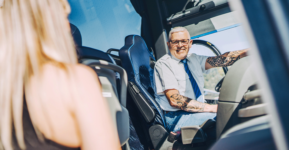 Foto eines Busfahrers