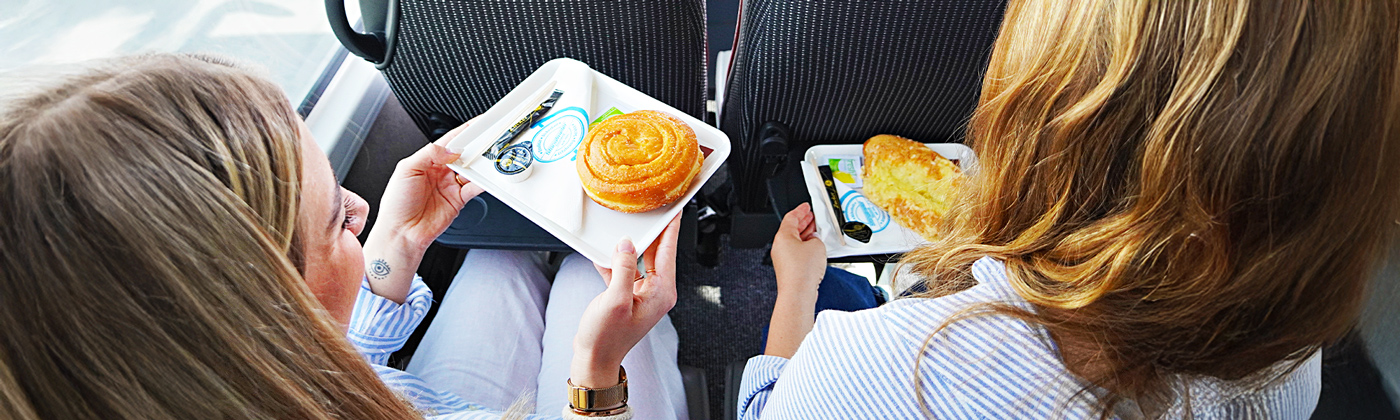 Stanglmeier Tagesfahrten Snack im Bus (Apfelplunder & Käsestange)