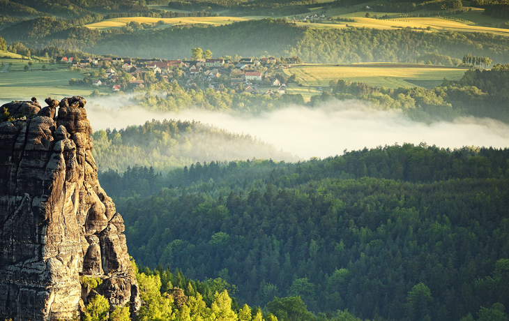 Schrammsteine des Elbsandsteingebirges in Sachsen, Deutschland - © andregleichmann