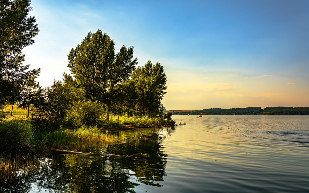Uferlandschaft am Brombachsee im Abendlicht - © reimax16 - stock.adobe.com