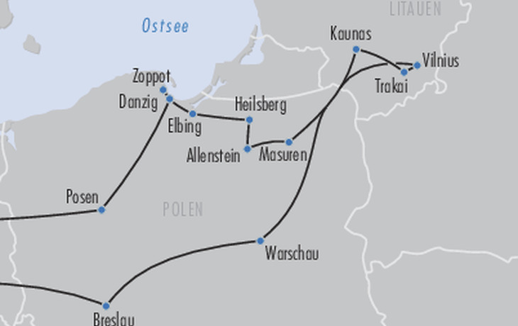 Karte Polen und Vilnius