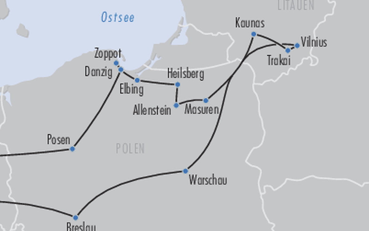Karte Polen und Vilnius