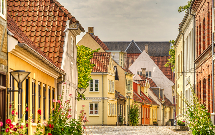 Malerische Straße mit bunten, historischen Gebäuden und Kopfsteinpflaster. - © mehdi33300 - stock.adobe.com