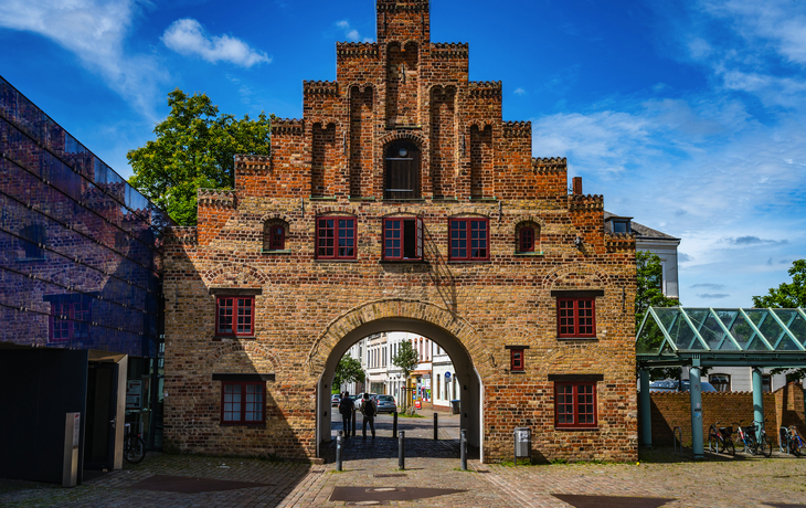 Luftaufnahme eines Hafens mit Segelbooten und Stadtsilhouette im Hintergrund. - © a_medvedkov - stock.adobe.com
