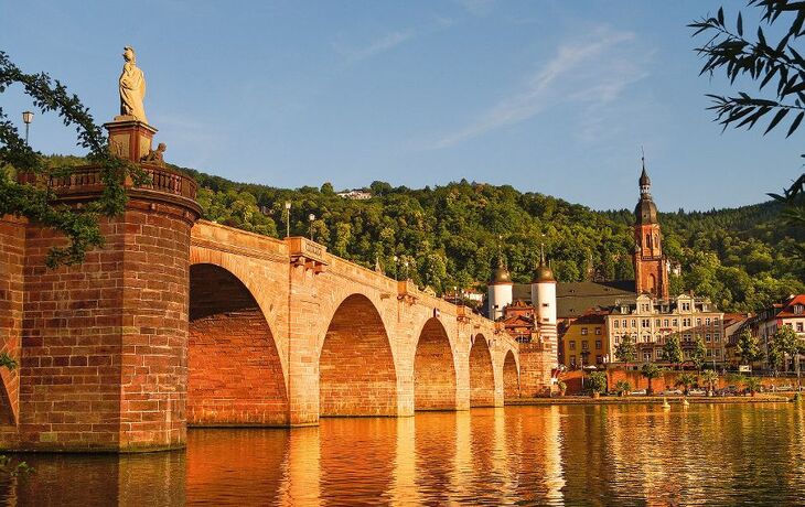 Heidelberger Schloss mit Altstadt und Bäumen im Vordergrund. - © Thorsten Assfalg - stock.adobe.com